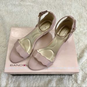 Pink wedge sandals